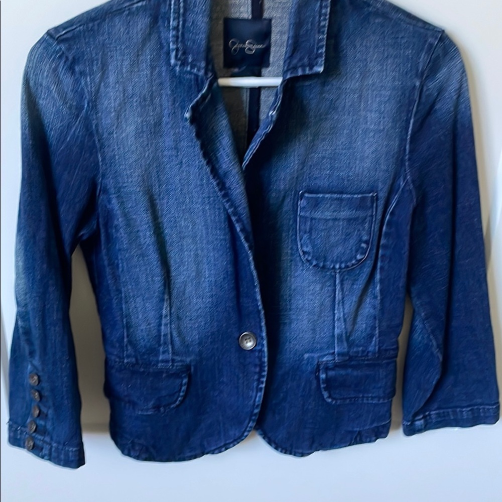 Jeans Women's Dark Blue Denim Blazer Jacket